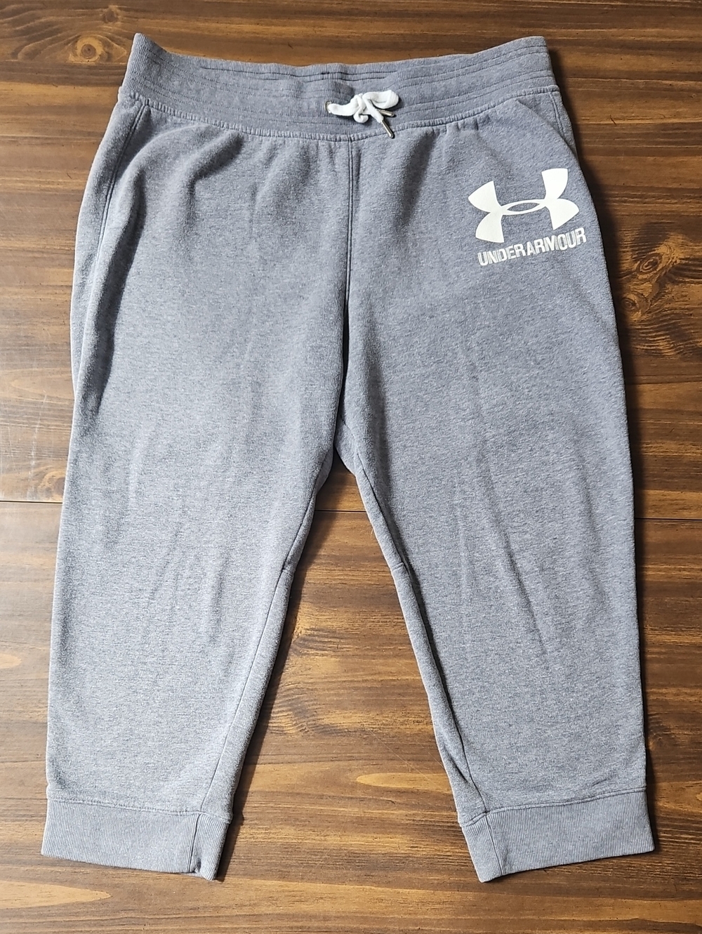 Under Armour Women's Gray Cropped Joggers with Logo
